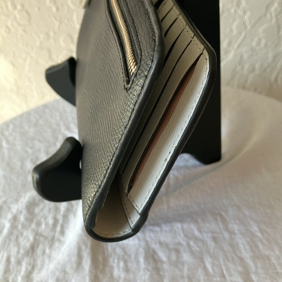 Kate Spade: Black with silver inside wallet- 12 card slot with ID area- coin zip - Picture 12 of 16